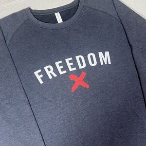 Known Supply Pullover Sweatshirt Unisex M Gray Freedom Red X Graphic Crew Raglan